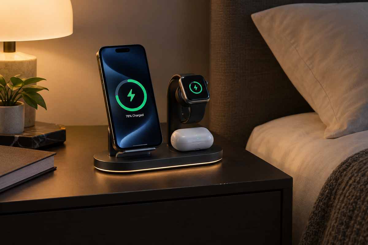 3-i-1 ladestation guide 2026: Oplad iPhone, AirPods og Apple Watch på én gang