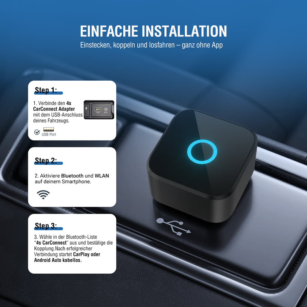 4smarts Wireless CarPlay and Android Auto Adapter black
