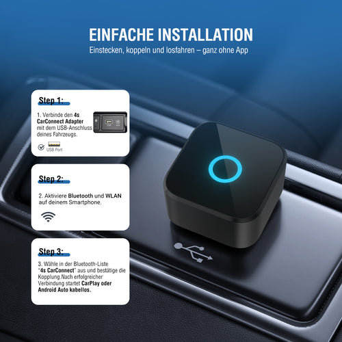 4smarts Wireless CarPlay and Android Auto Adapter black