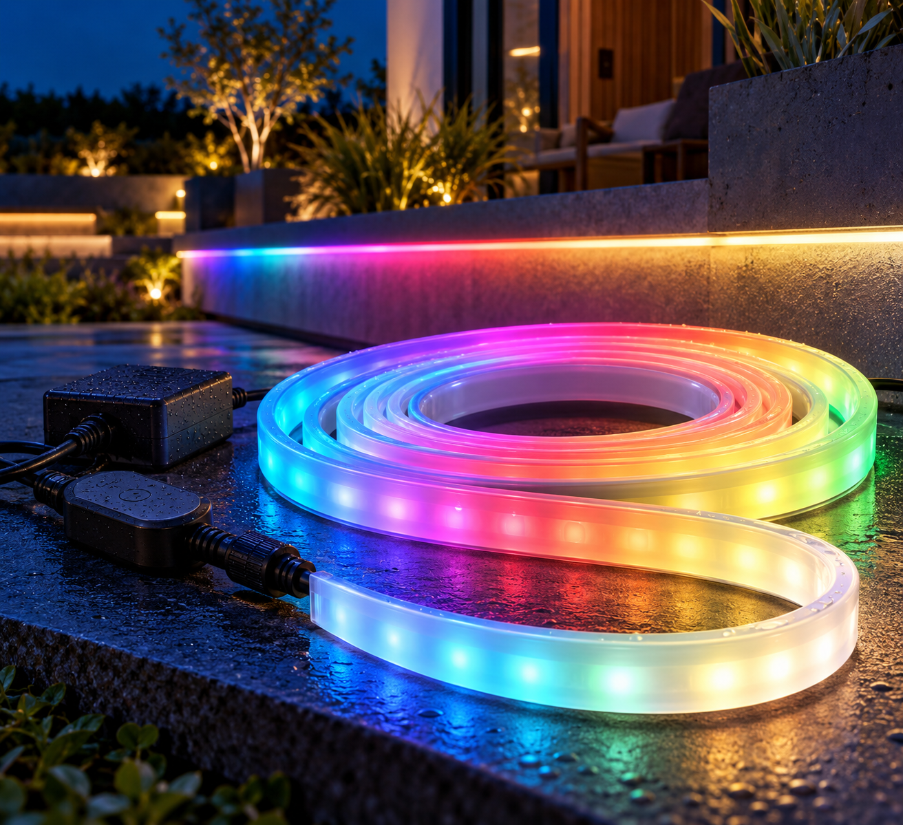 SuperGadgets outdoor RGB lighting lifestyle image